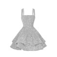 thumbnail image 1 of Vestido de bienvenida Dessiny con lentejuelas brillantes plateadas US20W, 1 of 8