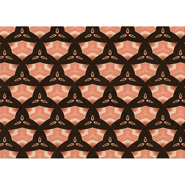 Ahgly Company Machine Washable Indoor Rectangle Transitional Construction Cone Orange Area Rugs, 5' x 7'