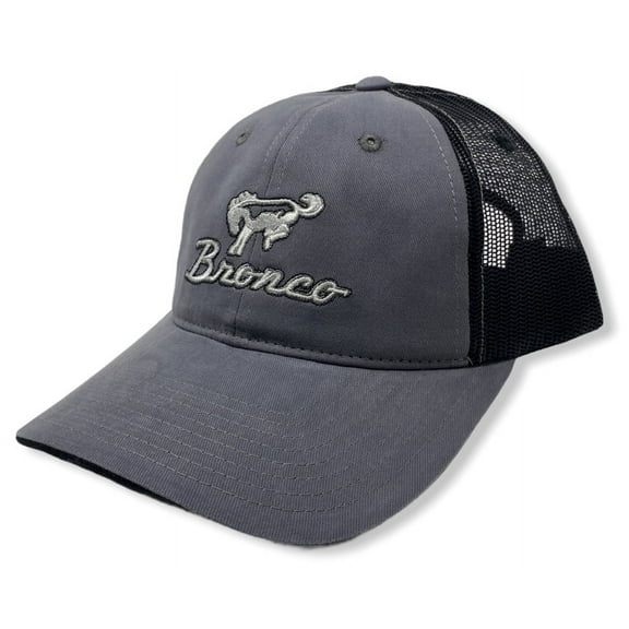 Ford Bronco Men's Official Licensed Embroidered Trucker Hat Cap - Vintage Grey