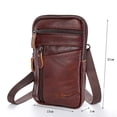 thumbnail image 2 of Dazone Men's Faux Genuine Leather Crossbody Fanny Pack, Phone Pouch Shoulder Bag Waist Belt Travel Hip Bag(Brown), 2 of 8