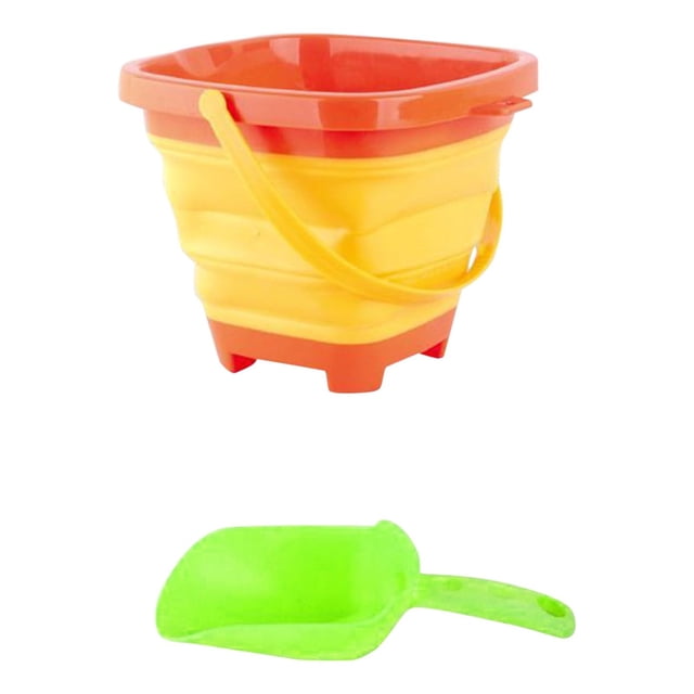 Soft Plastic Folding Bucket Portable Summer Beach Water Toy Telescopic Bucket
