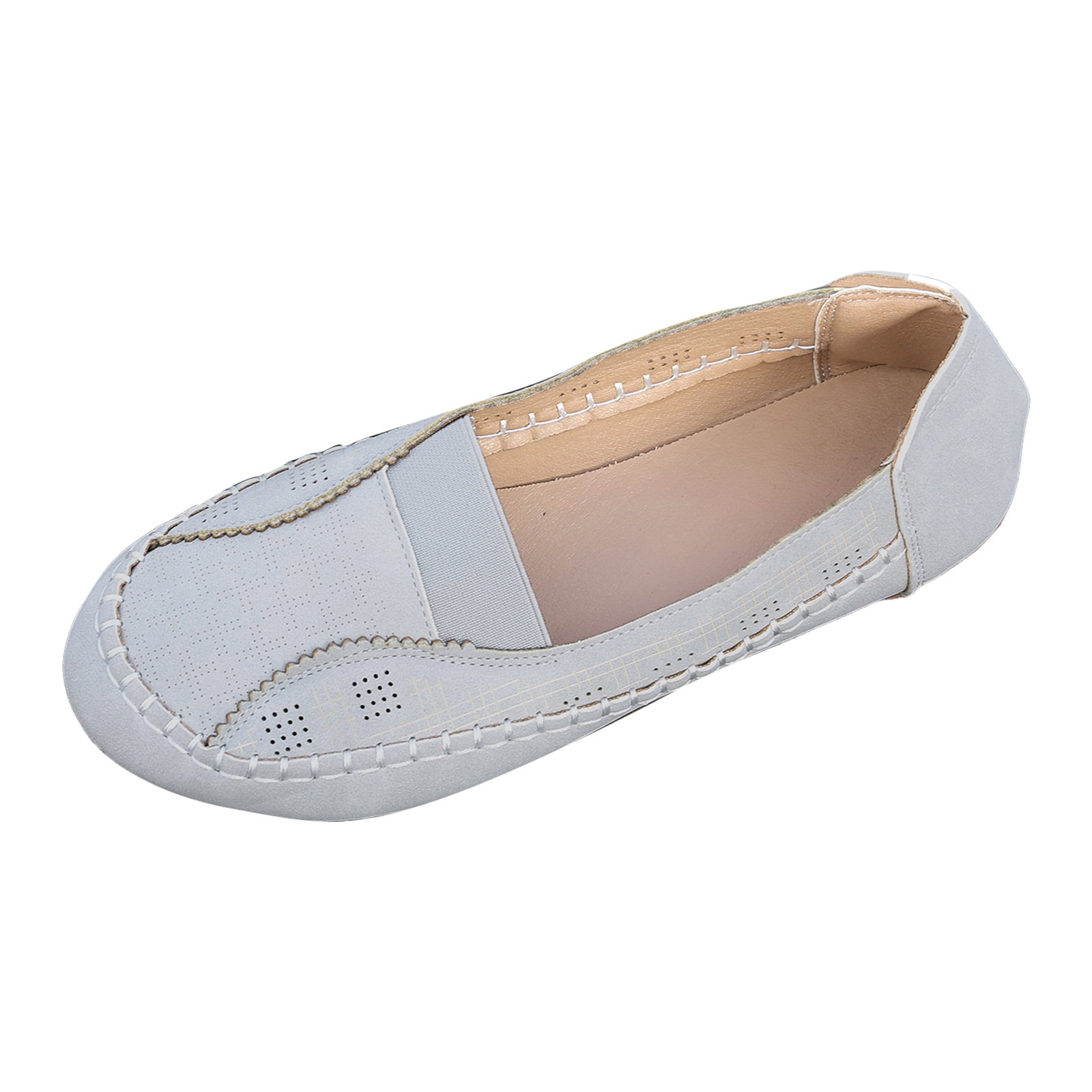 Chenyee Womens Casual Canvas Walking Shoes Comfortable Boat Loafers with Arch Support Slip On Sneakers