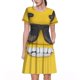 thumbnail image 1 of Fotbe Smiling With Sunglasses Vestido Largo de Moda para Mujer, Vestido Tipo Camiseta con Manga Corta y Estilo Casual a Rayas y Bloques de Color, 1 of 6
