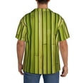 thumbnail image 3 of Pofeuu Green Bamboo Fence Print Mens Casual Short Sleeve Shirts Beach Summer Spread Collar Pocket Tops Men's Casual Short-sleeved Shirt-XX-Large, 3 of 5