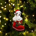 thumbnail image 2 of Beagle in Christmas Santa Boot Dog Acrylic Ornament with Bell, Festive Hanging Decor for Dog Lovers and Holiday Season Decorations - E, 2 of 6