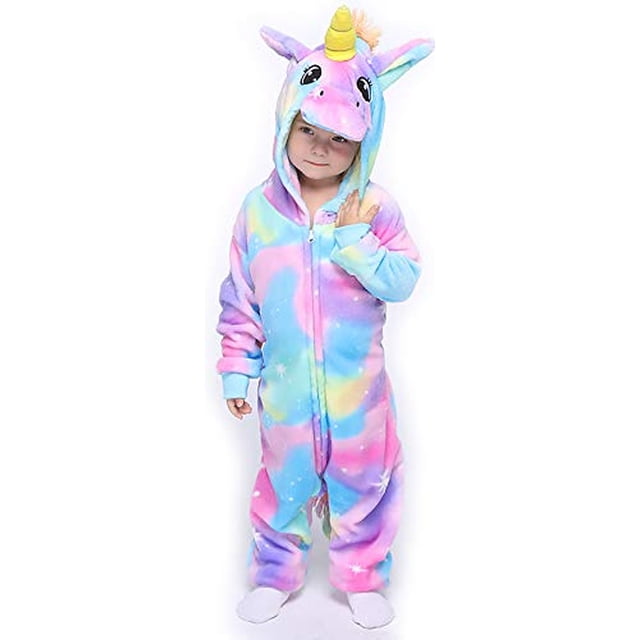 Colorido Unicornio Pijama Pijama Animal Disfraz Halloween Cosplay Unisex Regalos de Navida EASUIT EASUIT