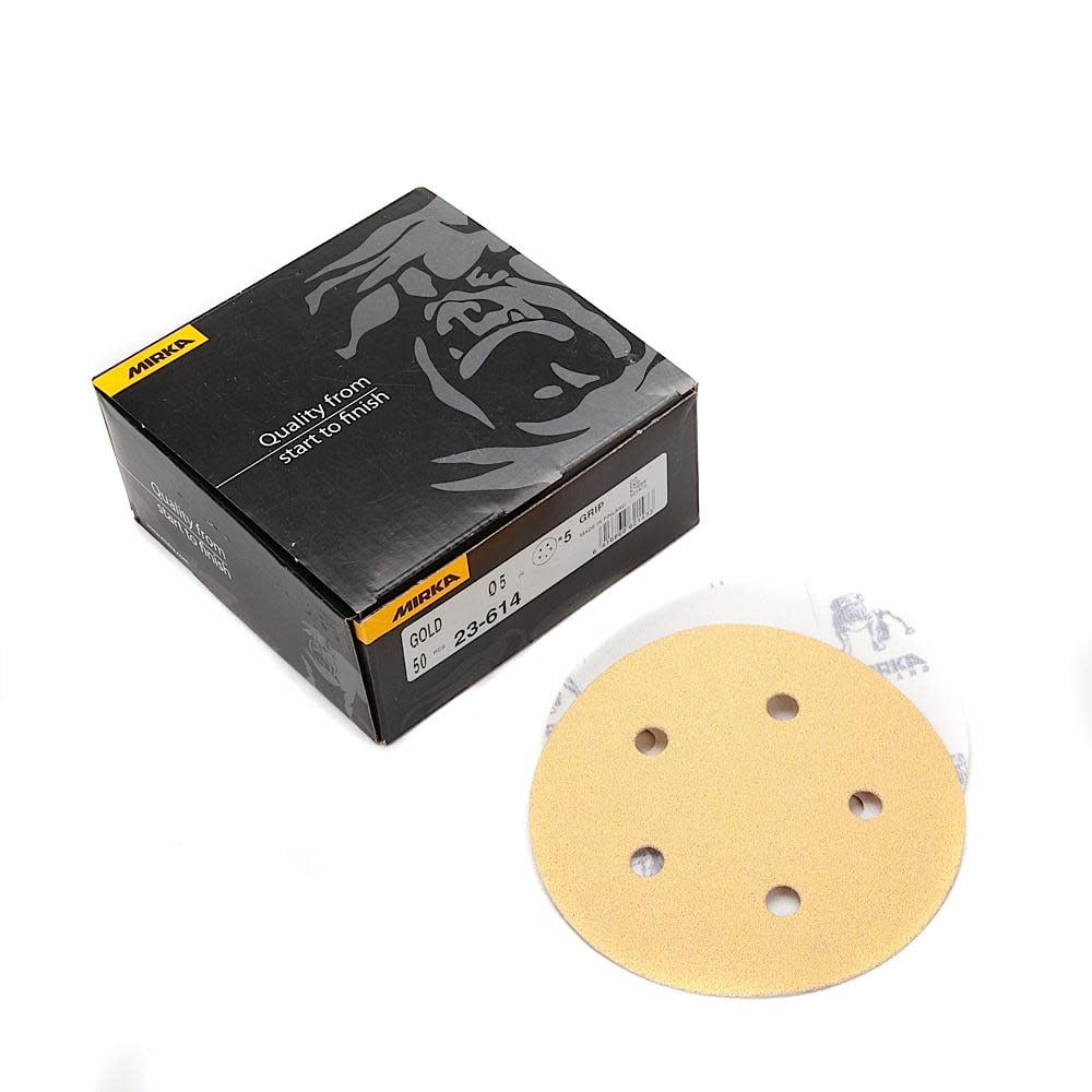 Mirka Gold 5 In. 5 Hole Grip Vacuum Disc Assortment Pack (80, 100, 120, 150, 220)
