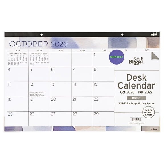 See It Bigger Desk Pad Calendar, Medium (11" x 17"), Fashion, 15-month: Oct 2026 - Jun 2027