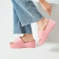 thumbnail image 6 of Stylish Women's Solid Color Sandals, Casual Square Toe High Heel Platform Slides, Comfortable Slip On Slippers, 6 of 6