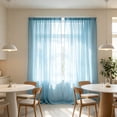 thumbnail image 4 of Blue Sheer Curtain Panel 55x90 Inch, Light Filtering Voile Window Drape, Rod Pocket Semi-Transparent Privacy Curtains for Bedroom Living Room, 4 of 6