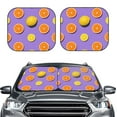 thumbnail image 2 of Haiem Yellow Lemon And Orange Windshield Sun Shade: Universal Foldable 2-Piece Car Front Window Sunshade - Blocks Uv Rays, And Reduces Heat,Essential Car Accessory Medium, 2 of 7