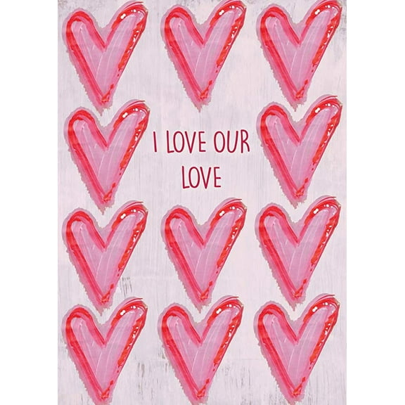 Jumbo Valentine's Day Greeting Card (8X11) by Art From The Heart | Single Supersized Card (Love Our Love)