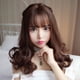 thumbnail image 5 of Peluca de mujer de pelo medio largo y rizado con cara redonda, flequillo al aire, conjunto de cabeza con flor de pera, flequillo ordenado, pelo corto y rizado, 5 of 5