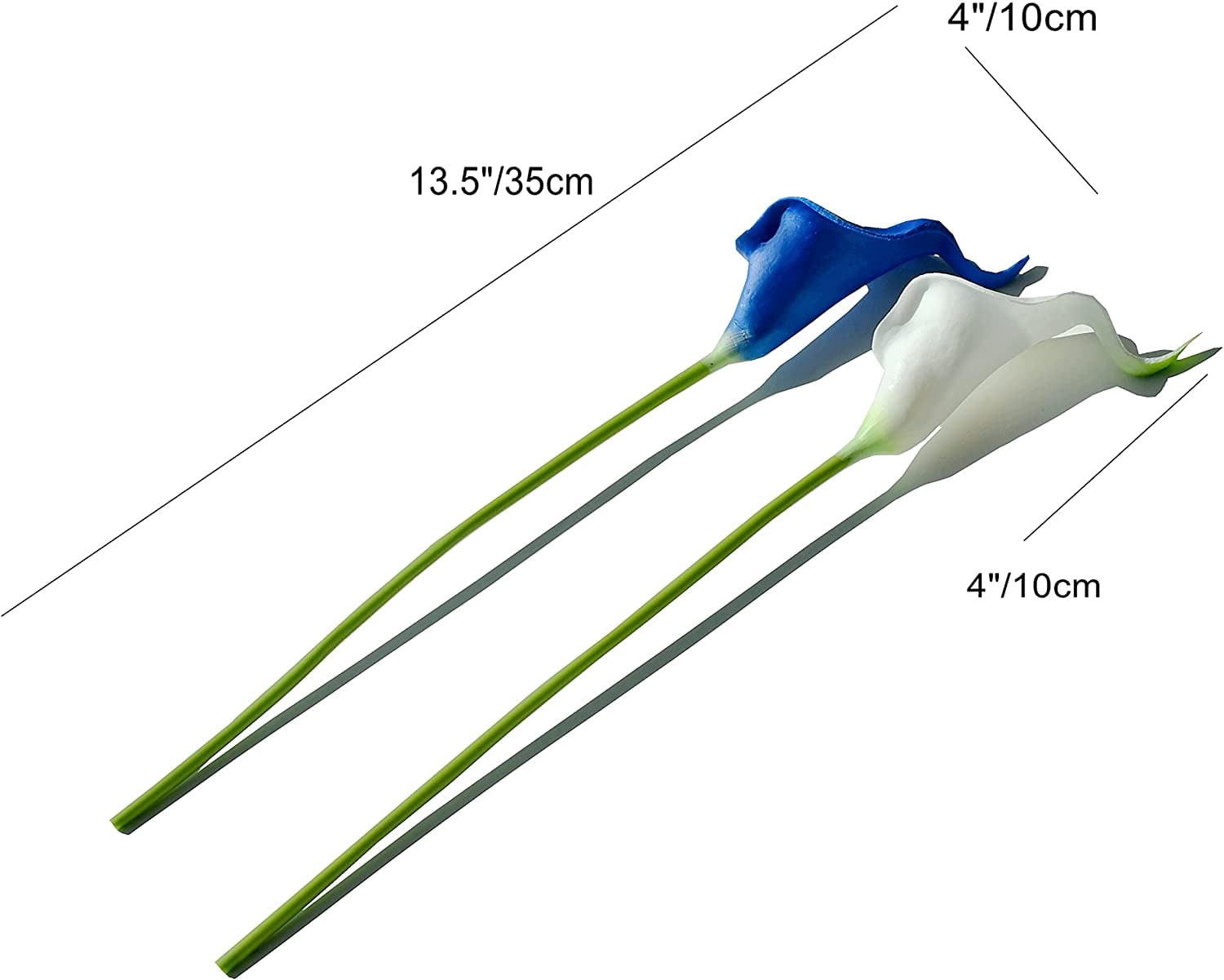 20pcs White Fake Flowers Artificial Calla Lily Silk Flowers 13.4" for Mother's Day Easter Home Kitchen & Wedding