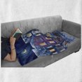 thumbnail image 6 of City Soft Flannel Fleece Throw Blanket, Old and Adjacently Arranged Houses Shops and Cafes Snow Covered Street Winter Night, Cozy Plush for Indoor and Outdoor Use, 50" x 60", Multicolor, by Ambesonne, 6 of 6