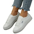 thumbnail image 5 of uvwlwu Casual Shoes Fashion Sneakers Comfortable Lightweight Walking Shoes Non Athletic Tennis Flat(White1,7), 5 of 9