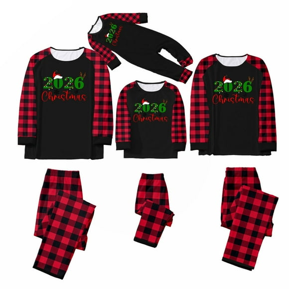 Zhanying Christmas Pajamas for Family Funny 2-Piece Loungewear Xmas Jammies Holiday Family Pajamas Matching Fall Family Outfits
