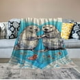 thumbnail image 2 of JEUXUS  Sea Otters Holding Hands Throw Blanket Super Soft Plush Throw Blanket, 2 of 6