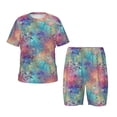 thumbnail image 1 of Fotbe blue pink colorful cracked texture Pijama Estampada de 2 Piezas para Niños – Ropa de Dormir de Manga Corta Cómoda para Niños y Niñas, Camiseta y Shorts de Algodón-3X-Large, 1 of 6