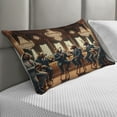thumbnail image 2 of Ambesonne Animals in Suits Quilted Pillowcover, Wild Gentlemen, 30" x 20", Redwood Petrol Blue, 2 of 2