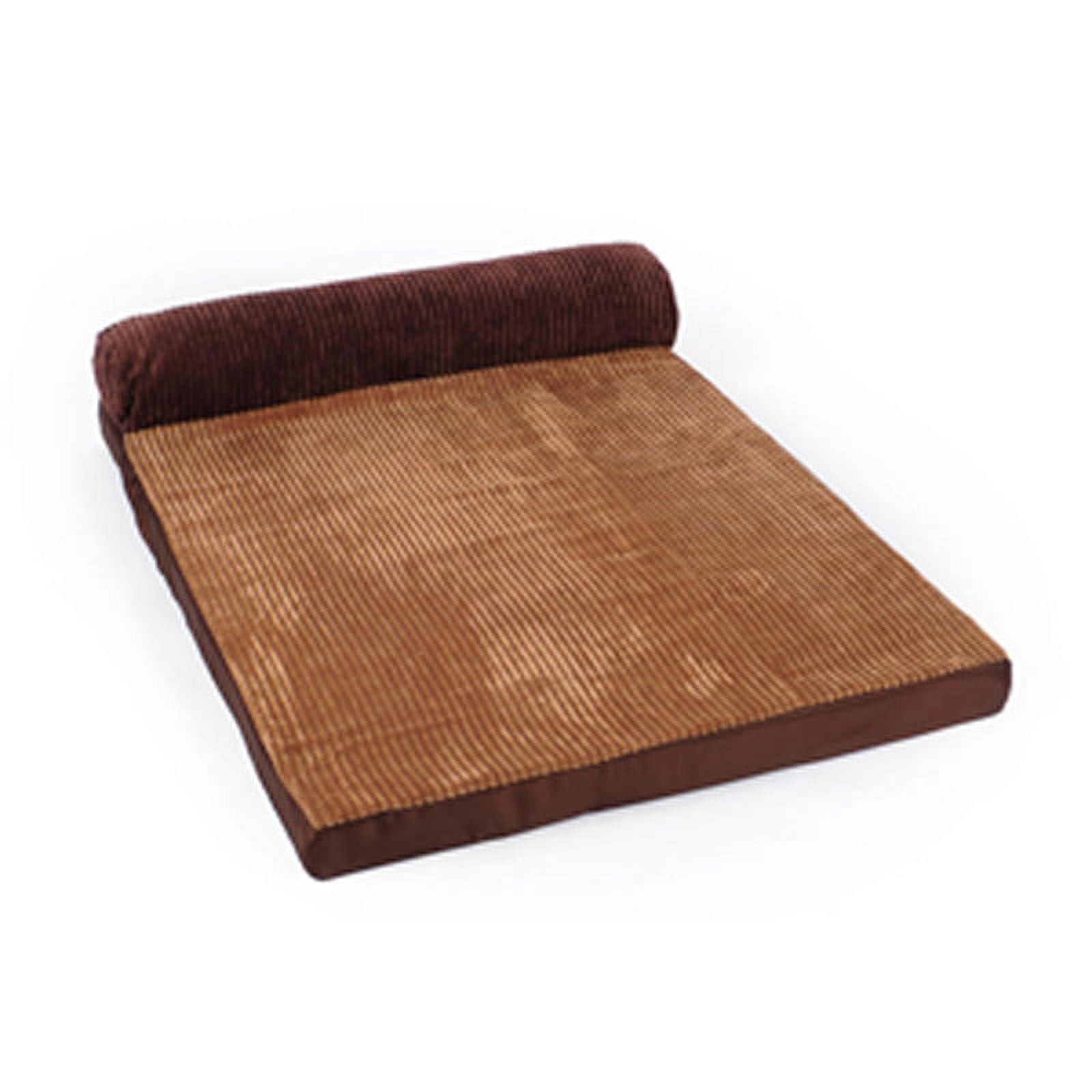 INTSUPERMAI Brown Comfort Square Large Dog Bed with Headrest Edition