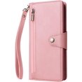thumbnail image 2 of Compatible with Samsung Galaxy A14 5G Case Wallet with RFID Blocking Card Slot Flip Leather Zipper with Strap Protective Phone Case for Samsung Galaxy A14 5G Wallet Case(Pink-6.6 inch), 2 of 7