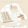 thumbnail image 4 of Snubbull Swing Cushions Set of 2, 42" × 21" × 5" Waterproof Rocking Chair Cushions with Ties for Outdoor Indoor Single Seat Cushions, Cream, 4 of 7