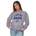 thumbnail image 4 of US Navy Anchor Logo I Love My Sailor Women Plus Size Sweatshirt Brisco Brands 2X, 4 of 5