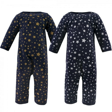 UPC: 0660168534726 | Hudson Baby Infant Premium Quilted Coveralls 2pk  Metallic Stars  0-3 Months