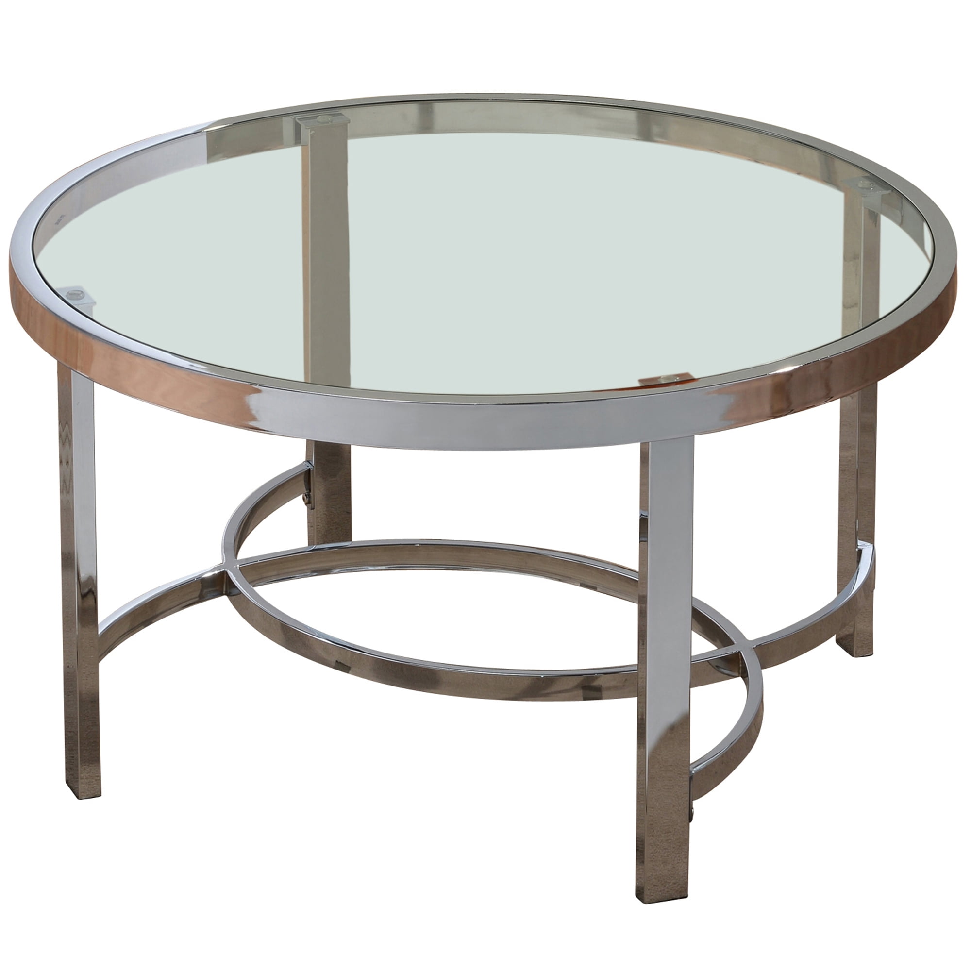 Contemporary Metal & Glass Coffee Table