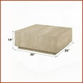 thumbnail image 2 of Beige Travertine Square Coffee Table - Durable Fixed Top for Living Room, Natural Stone Charm, 2 of 5