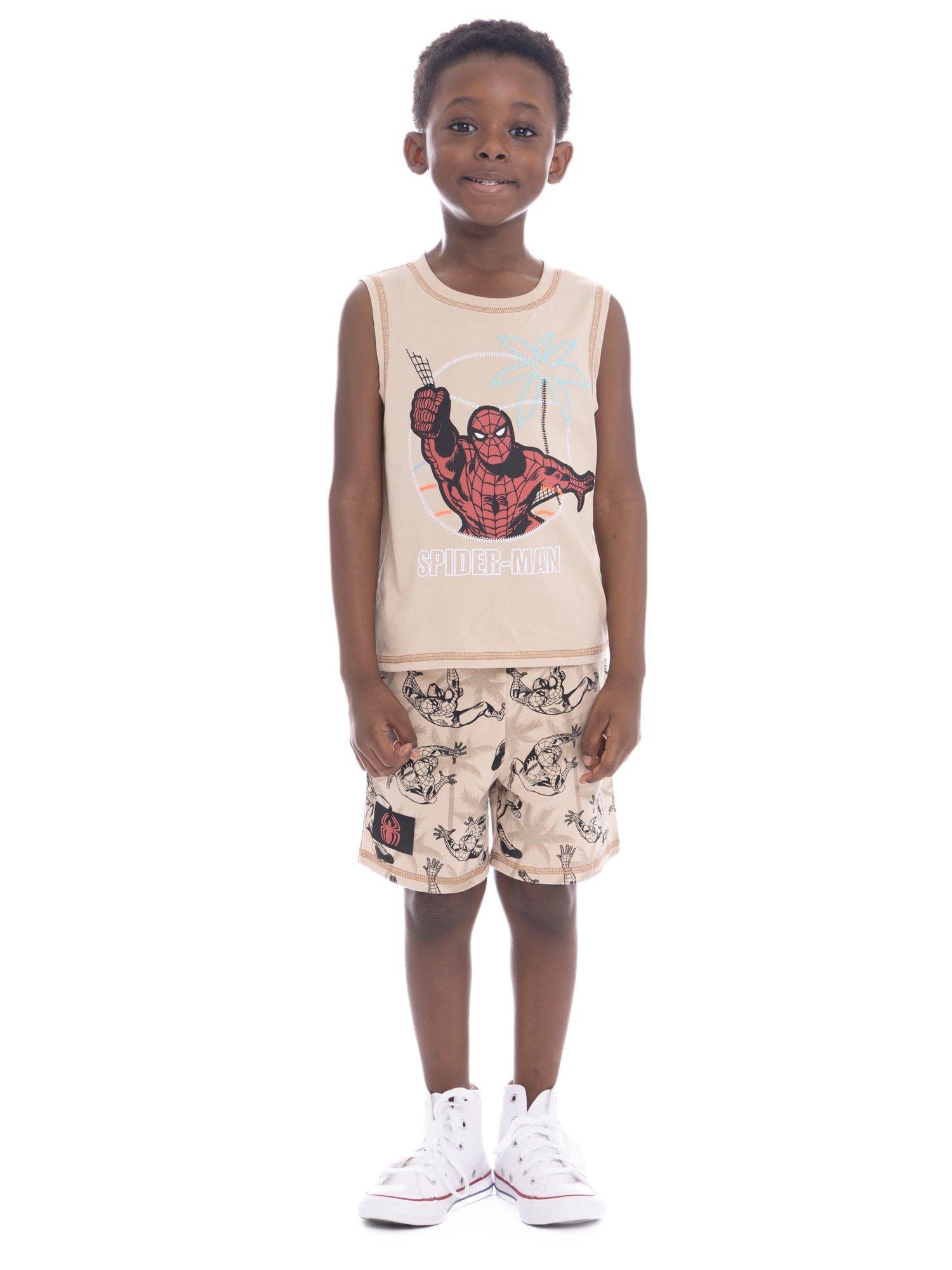 Spider Man Toddler Boys Graphic Print Tank Top and Shorts Set, 2-Piece, Sizes 12M-5T