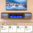 thumbnail image 5 of BaPiPro 70" Fireplace TV Stand, Floating TV Stand with 36" Embedded Electric Fireplace for Home Living Room & Entertainment Centre, Brown, 5 of 8