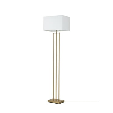 Better Homes & Gardens 61"H Metal Windowpane Floor Lamp, Black Finish with Real Wood Base - Walmart.com
