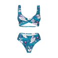 thumbnail image 5 of Honeii Swan On The Pond Print Women’s Bikini Set,Two Piece Swimsuit Bathing Suits,Stylish High Elasticity Swimwear for Beach and Pool, 5 of 7