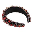 thumbnail image 6 of Unique Bargains 1 Pc Faux Crystal Padded Headband Bling Rhinestone Hairband for Women Red 1.57 Inch Wide, 6 of 7