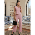 thumbnail image 2 of Conjunto 2 Piezas Casual Chic para Mujer, Top Elegante con Botones y Pantalón Amplio Cómodo, 2 of 5