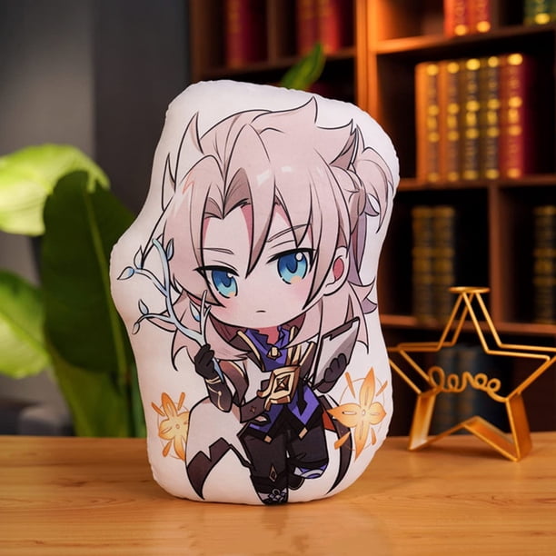 Genshin Impact - Cojín de peluche de doble cara con estampado de manga para cosplay de 17.7 pulgadas para decoración de Halloween, regalo de cumpleaños, lindos juguetes de vacaciones, regalo para niños (Albedo) oso de fresa Electrónica