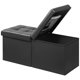 thumbnail image 1 of Banco otomano de almacenamiento AmasSmile, piel negra, 86 x 34 x 34 cm, 1 of 9