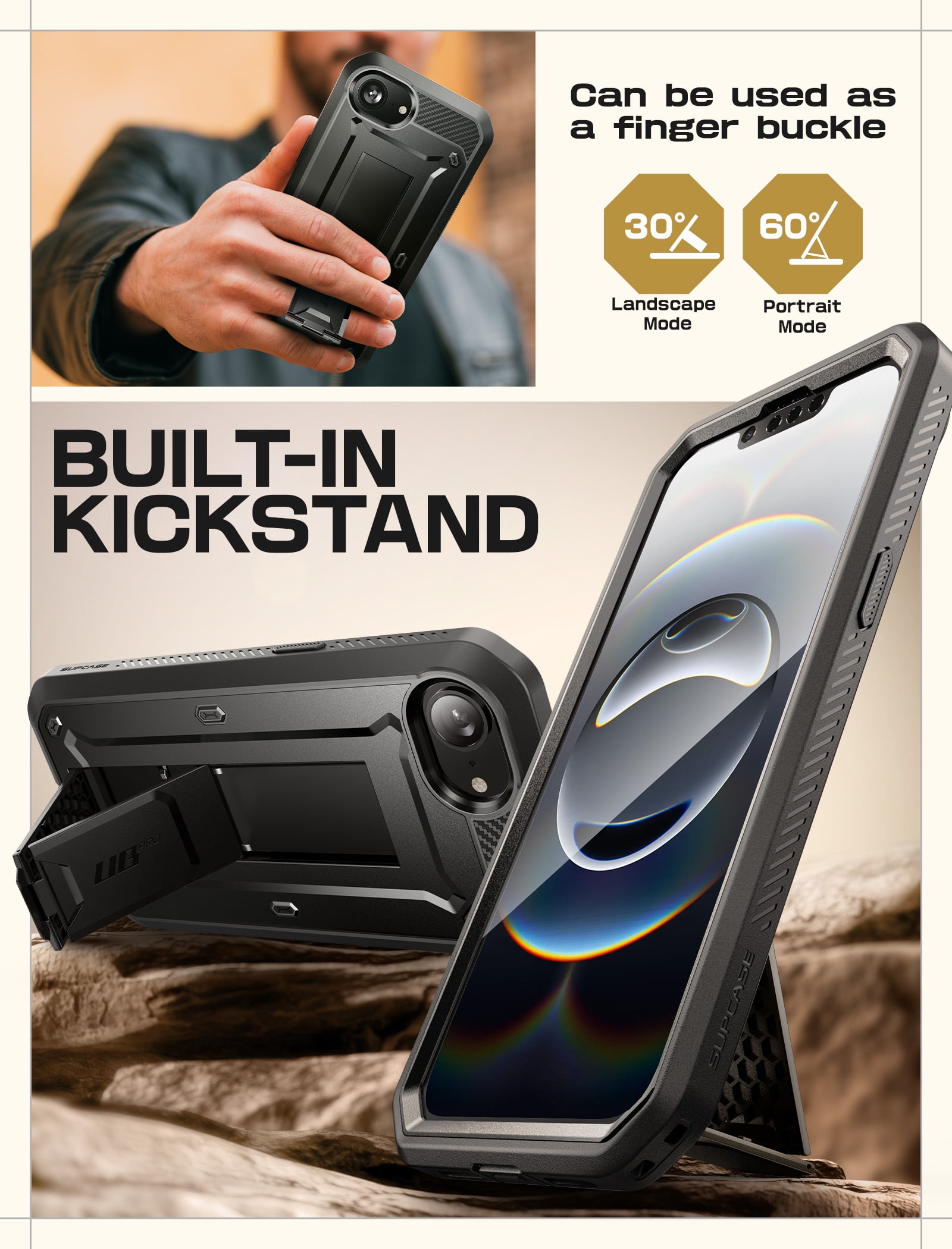 SUPCASE for iPhone 16e Case with Screen Protector (Unicorn Beetle Pro)