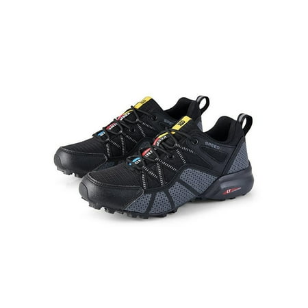 

Wazshop Men Trekking Shoe Comfort Sneakers Breathable Outdoor Shoes Lightweight Lace Up Athletic Sneaker Mens Trainers Round Toe Anti-Collision Black 6.5