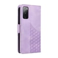 thumbnail image 3 of ELEHOLD For Samsung Galaxy S20 Leather Wallet Phone Case, Embossed Diamond Folio Flip Cover, Card Holder Cash Slot, Stand Support, Wrist Strap Lanyard -Purple, 3 of 10