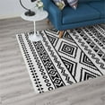 thumbnail image 4 of Pemberly Row 60x96" Geometric Tribal Area Rug in Black and White, 4 of 6