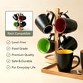 thumbnail image 2 of TINANA 12 oz Ceramic Coffee Mugs Set of 6, Matte Black Coffee Cups with Colorful Interior, Tea Mugs for Home Office, Microwave and Dishwasher Safe, 2 of 7