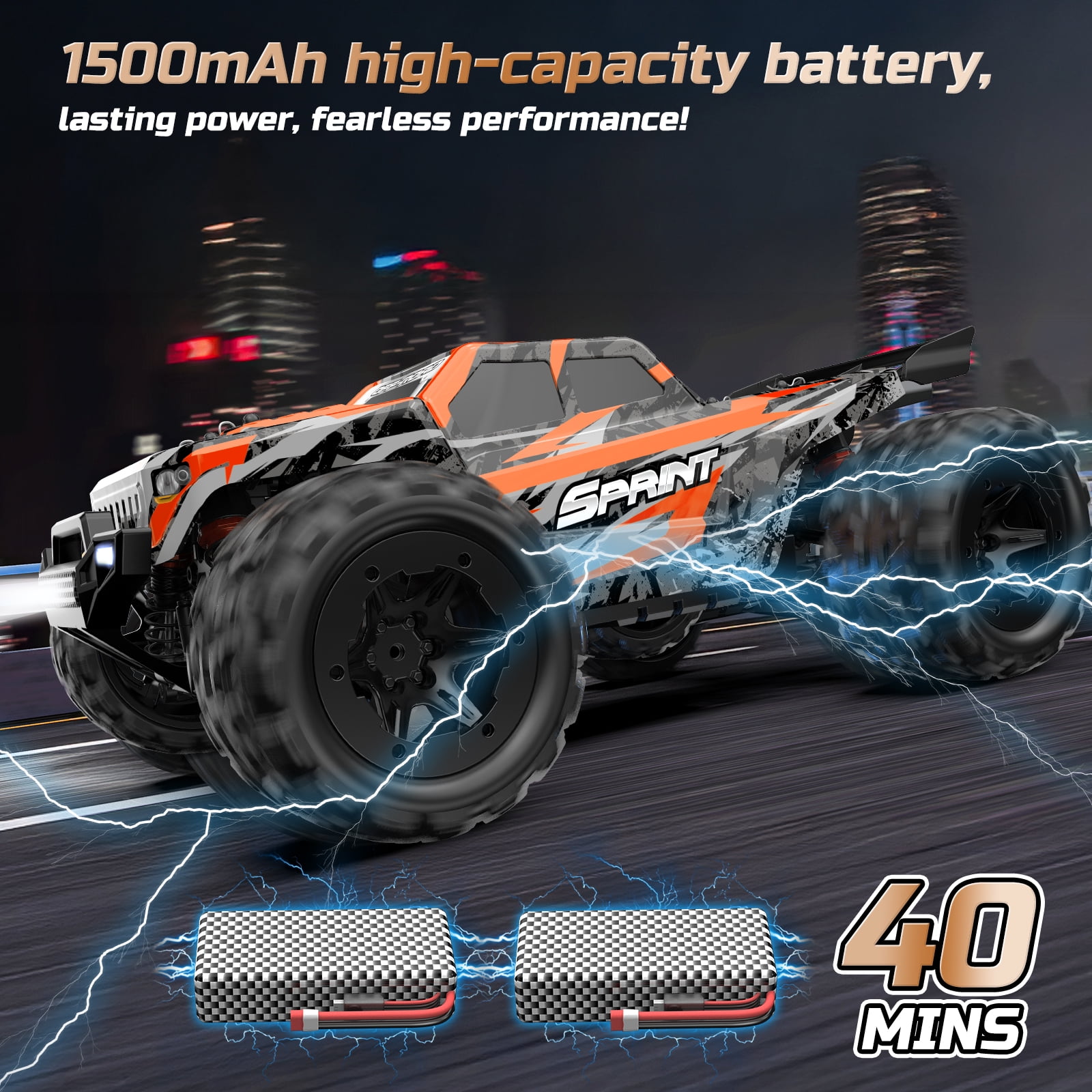 JoyStone 1/16 RC Car, Fast Remote Control Car 35+ MPH, 4WD off Road RC Truck Vehicle with 2 Batteries & 2 Shells, Gifts for Adult and Boys