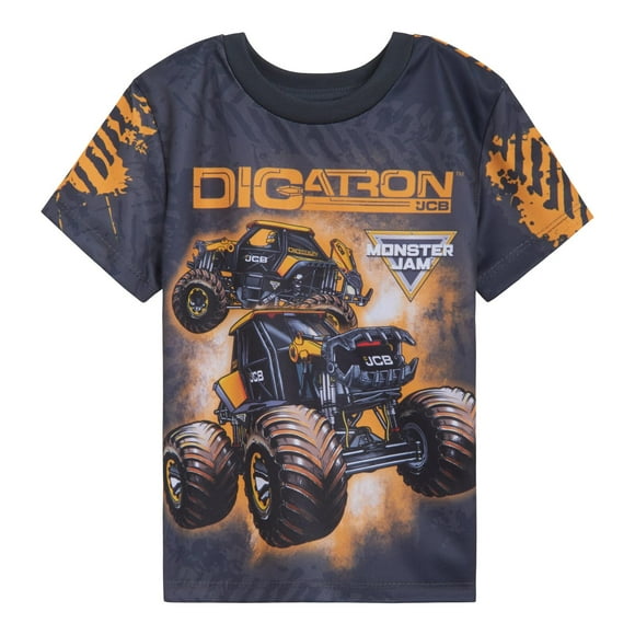 Camiseta Monster Jam Digatron Little Boys gris antracita/amarillo