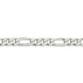 thumbnail image 3 of 925 Sterling Silver 9.5mm Pave Flat Figaro Chain 24 Inch, 3 of 7