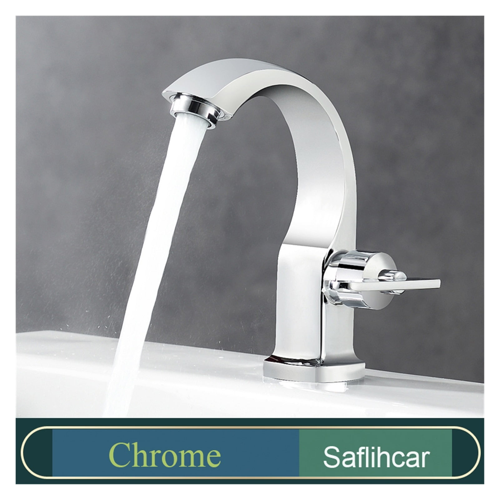 Chrome Bathroom Basin Copper Tap Single Handle Spout Sink Bath Cold Water Faucet Home Garden Supplies for Kitchen ,360° Swivel Spout