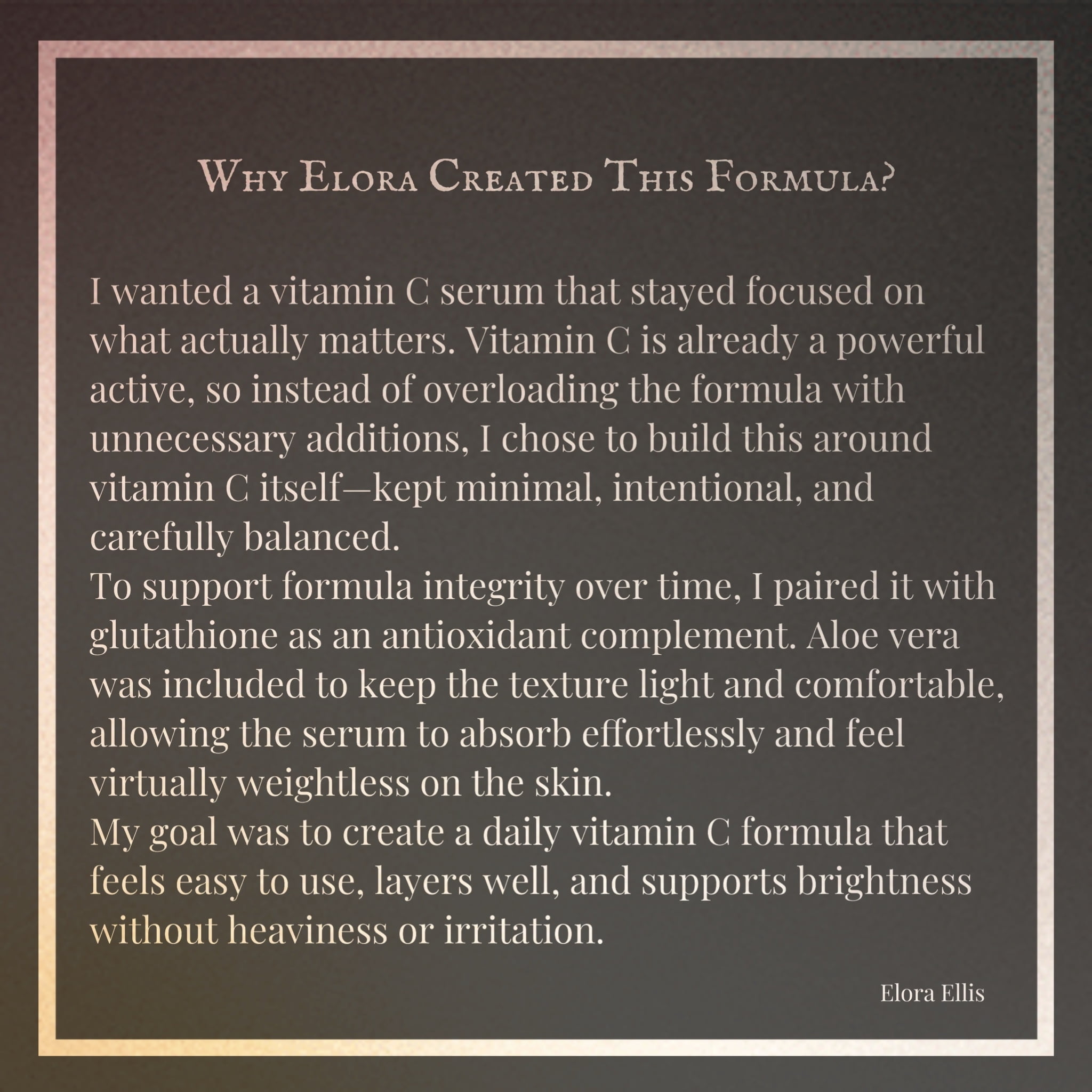 Elora Clinic Vitamin C Serum with Hyaluronic Acid– brightening and pore minimizer – Advanced Vitamin c with glow and hydration