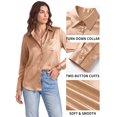 thumbnail image 6 of MOYIKO Button Down Shirts for Women Long Sleeve Stain Silk Collared Work Office Basic Business Dress Shirts Blouses Tops, 6 of 7